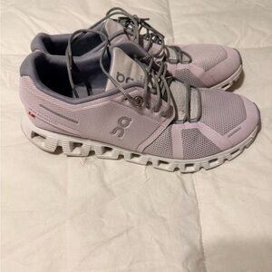 On Running Women's Light Pink and Gray Sneakers
